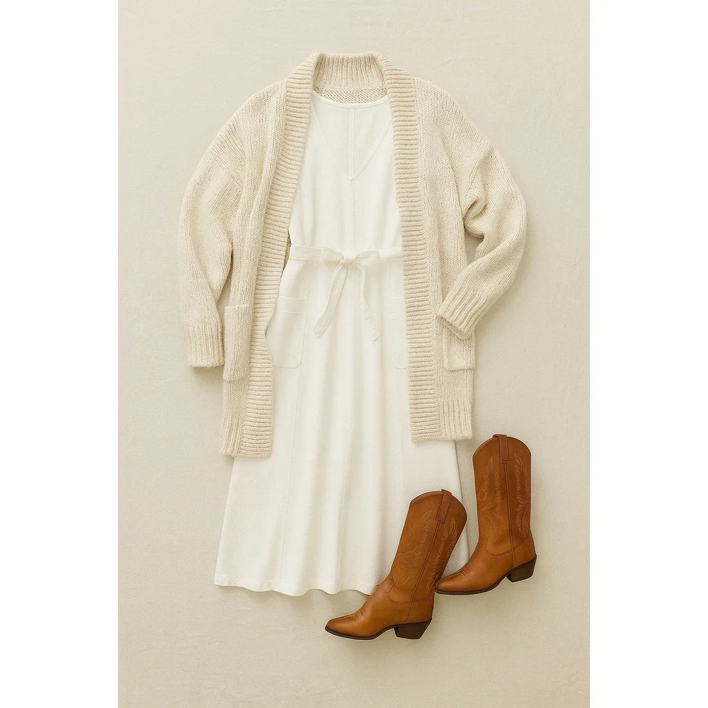 Sundance Poppy Denim Dress 4 White Western Coastal Cowgirl Casual Chic Cottage - Picture 1 of 9